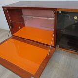 Small rosewood bar lounge sideboard with compass legs