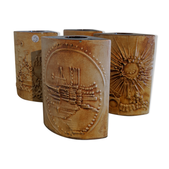 Series of four ceramic vases