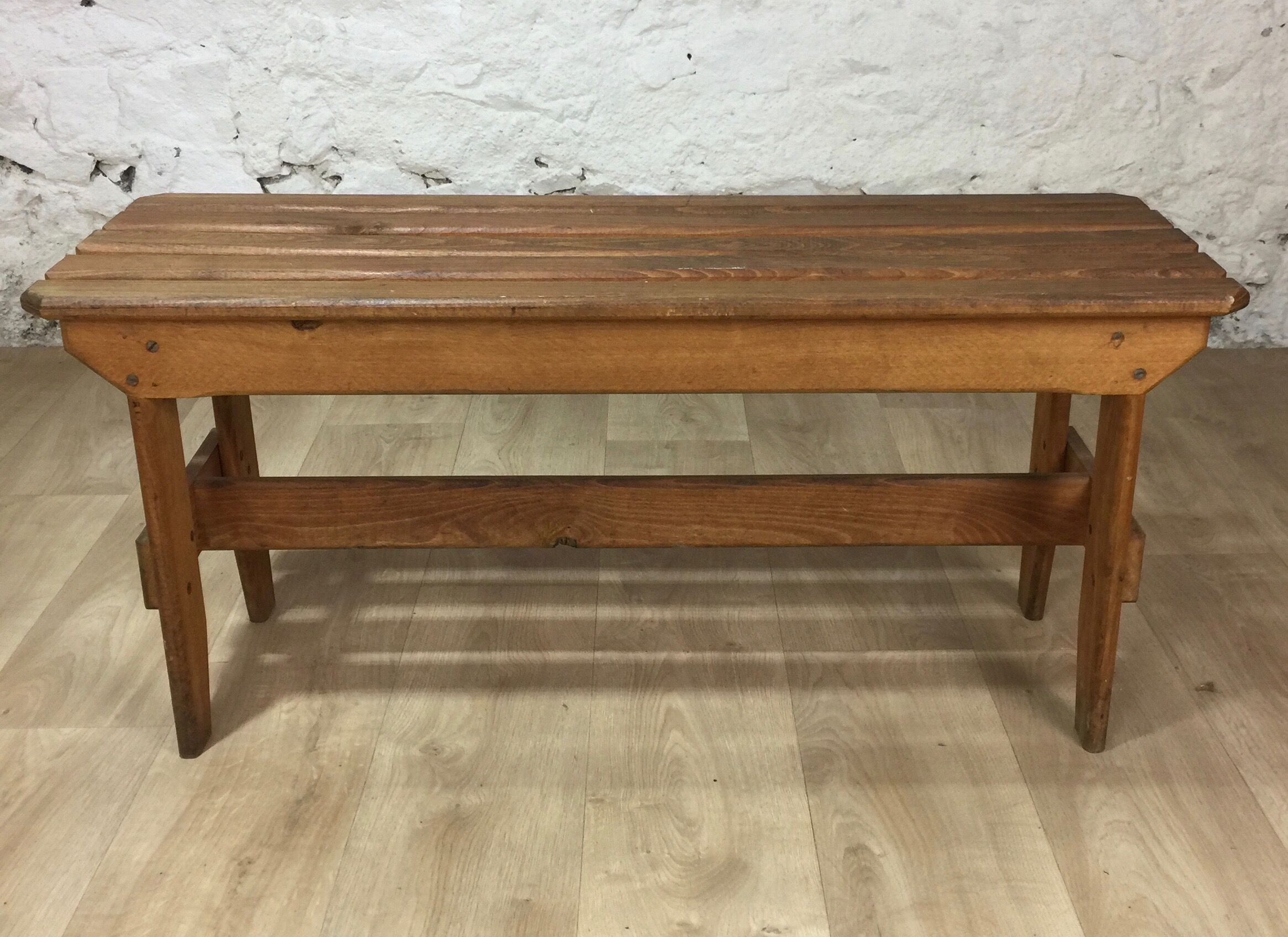 Slatted oak bench