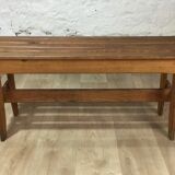 Slatted oak bench