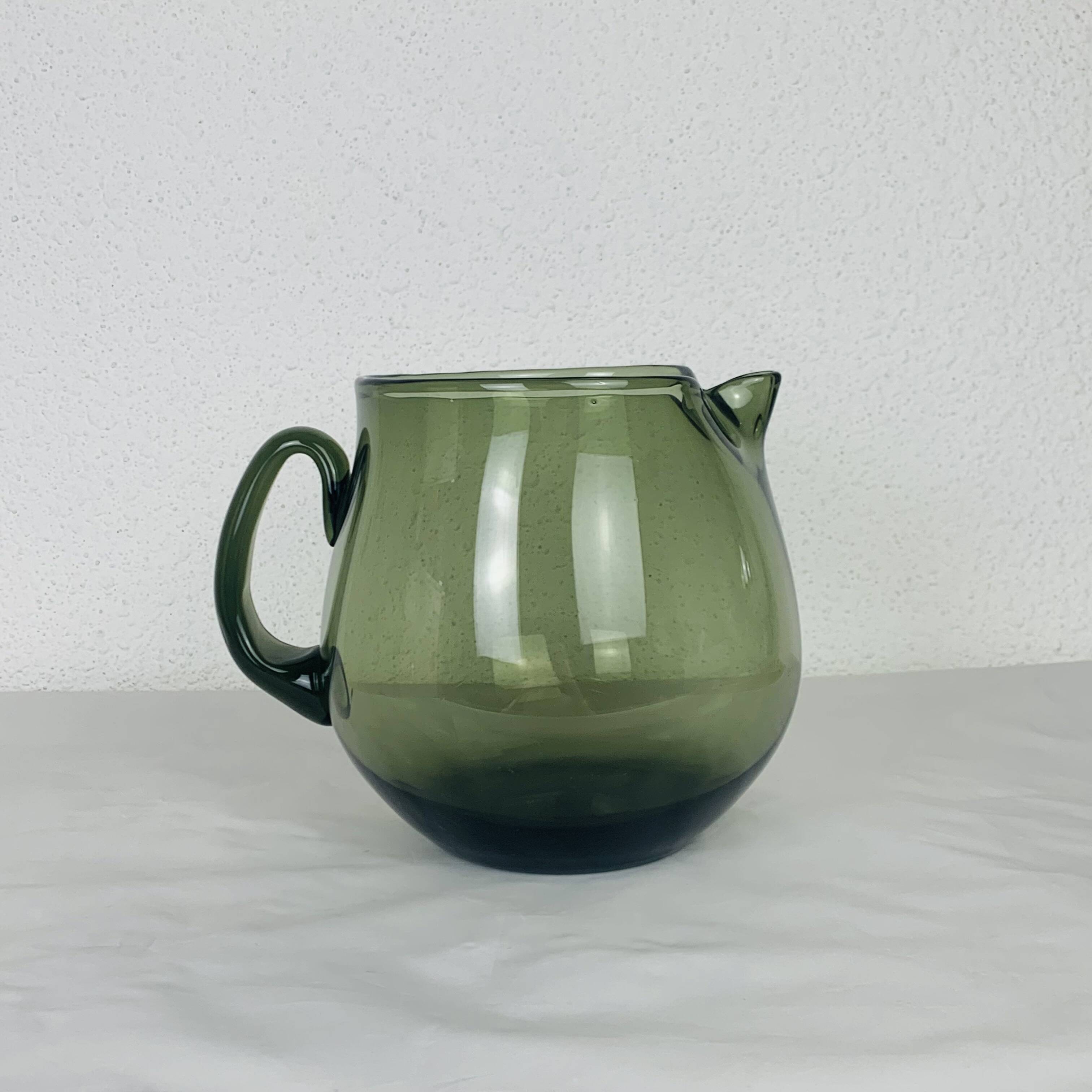 Vintage 60s smoked glass pitcher