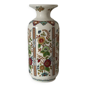 Large vintage floral porcelain baluster vase