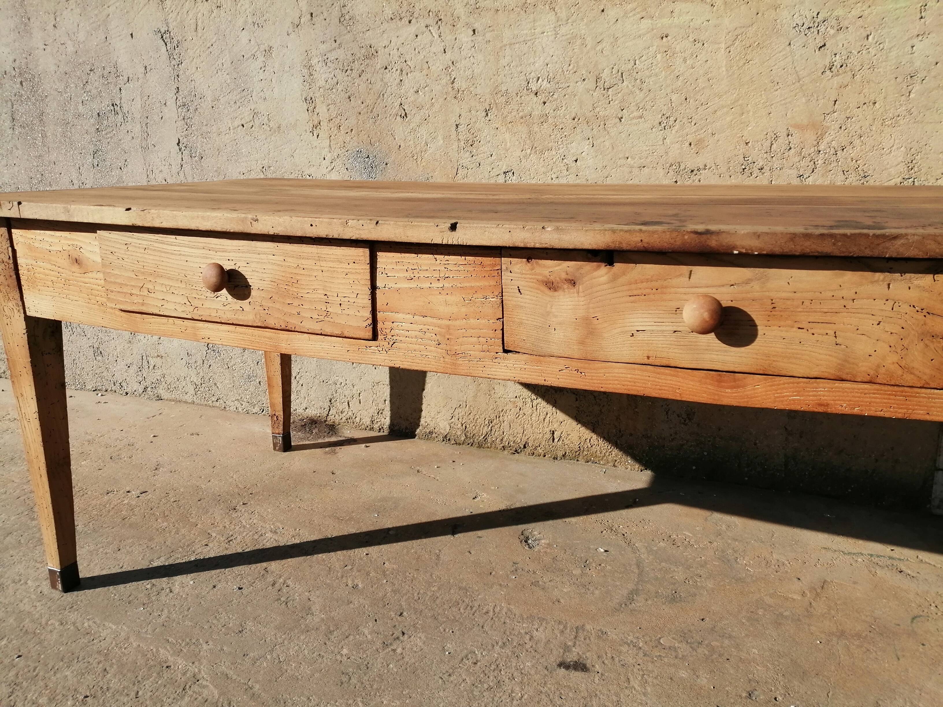 2-drawer pine workshop table