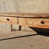 2-drawer pine workshop table