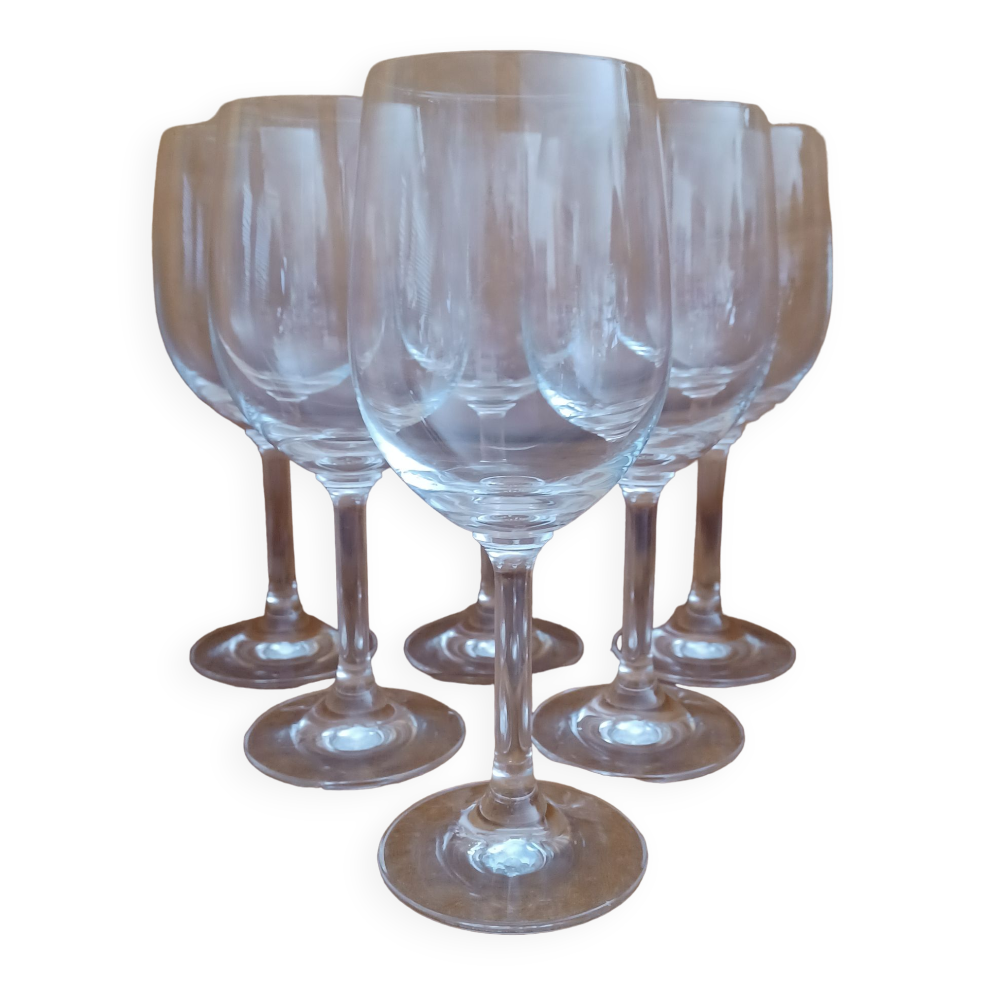 6 large crystal balloon glasses