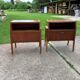 Set of 2 Mid-Century Varia bedside tables in brown mahogany, 1950s.