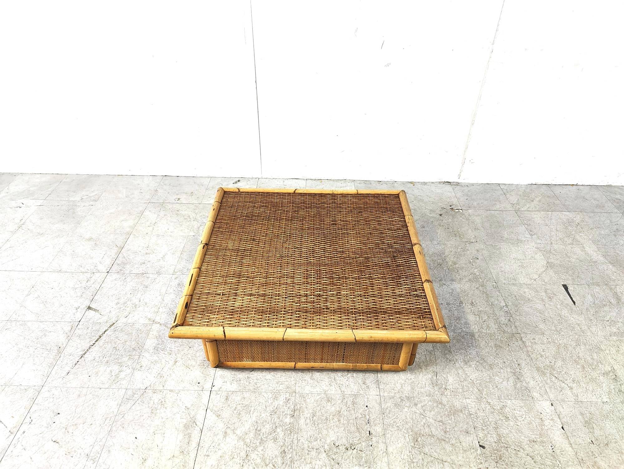 Bamboo coffee table by Dal Vera, 1970s