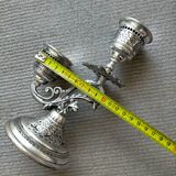 Bougeoir deux bras en metal
