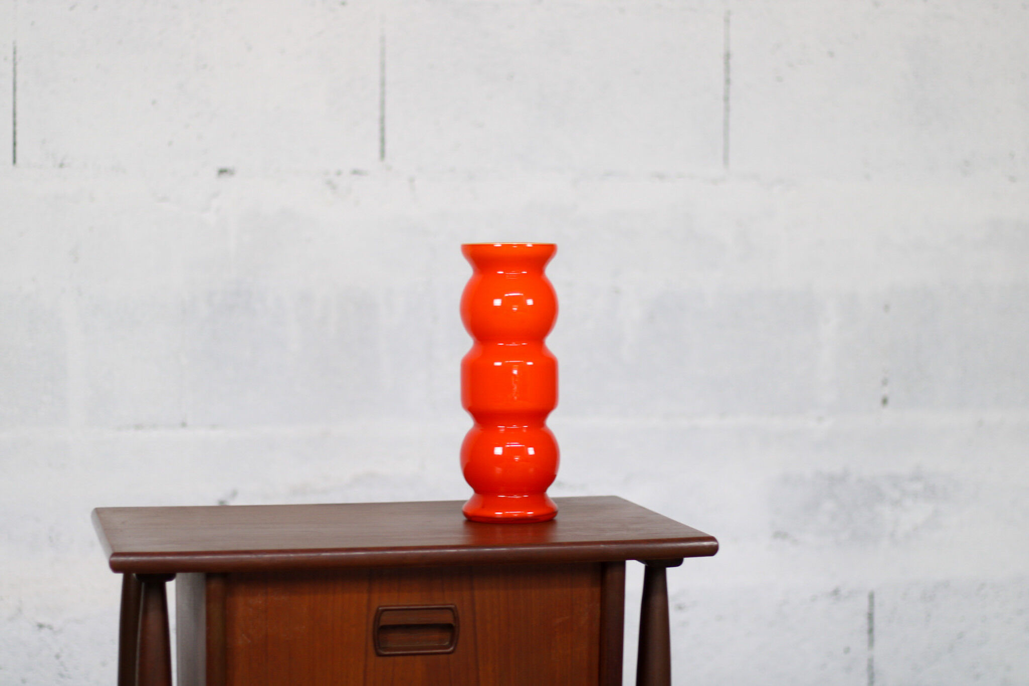 Vintage orange bubble vase 70s