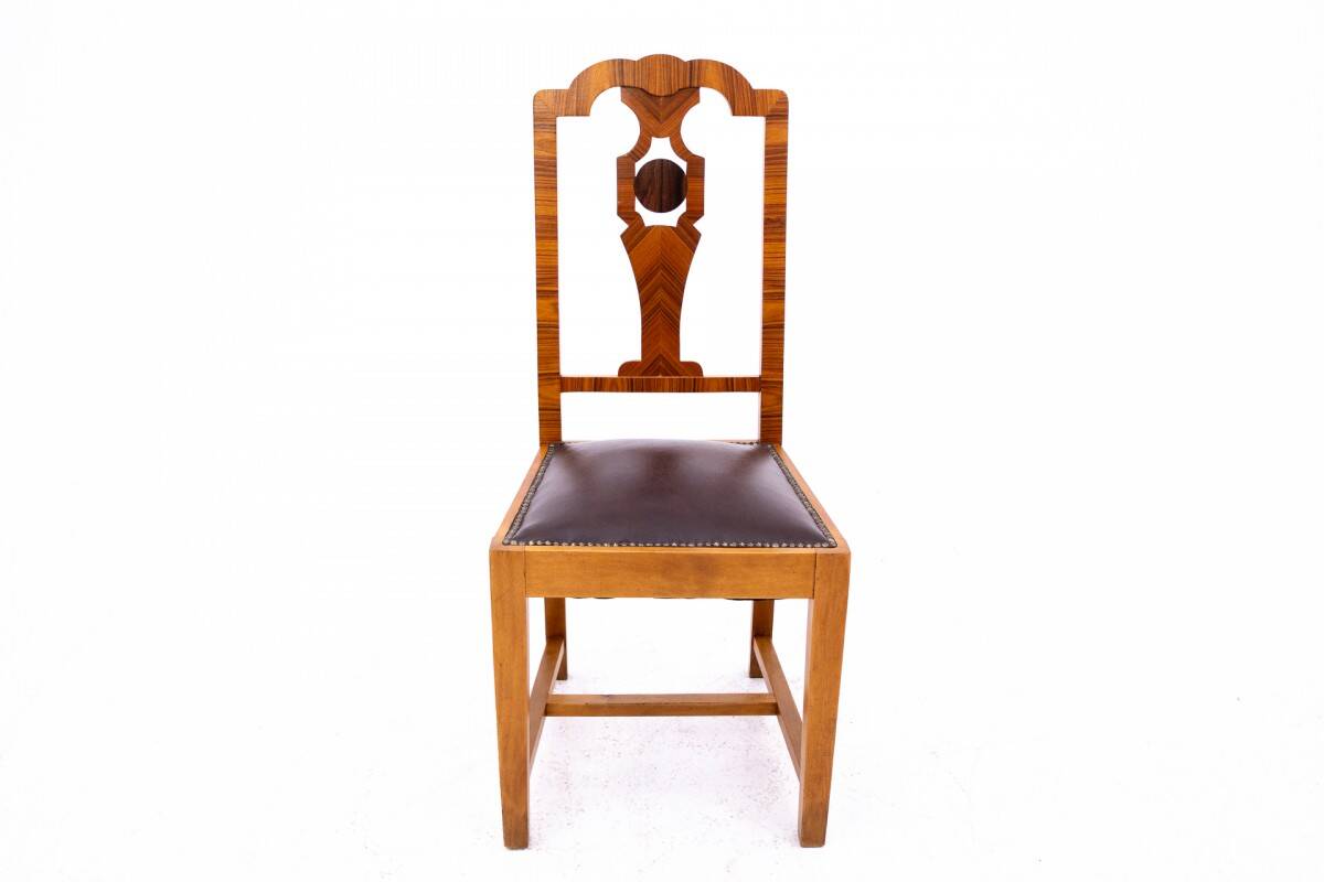 Un ensemble de chaises Art Déco, années 1940, Pologne.