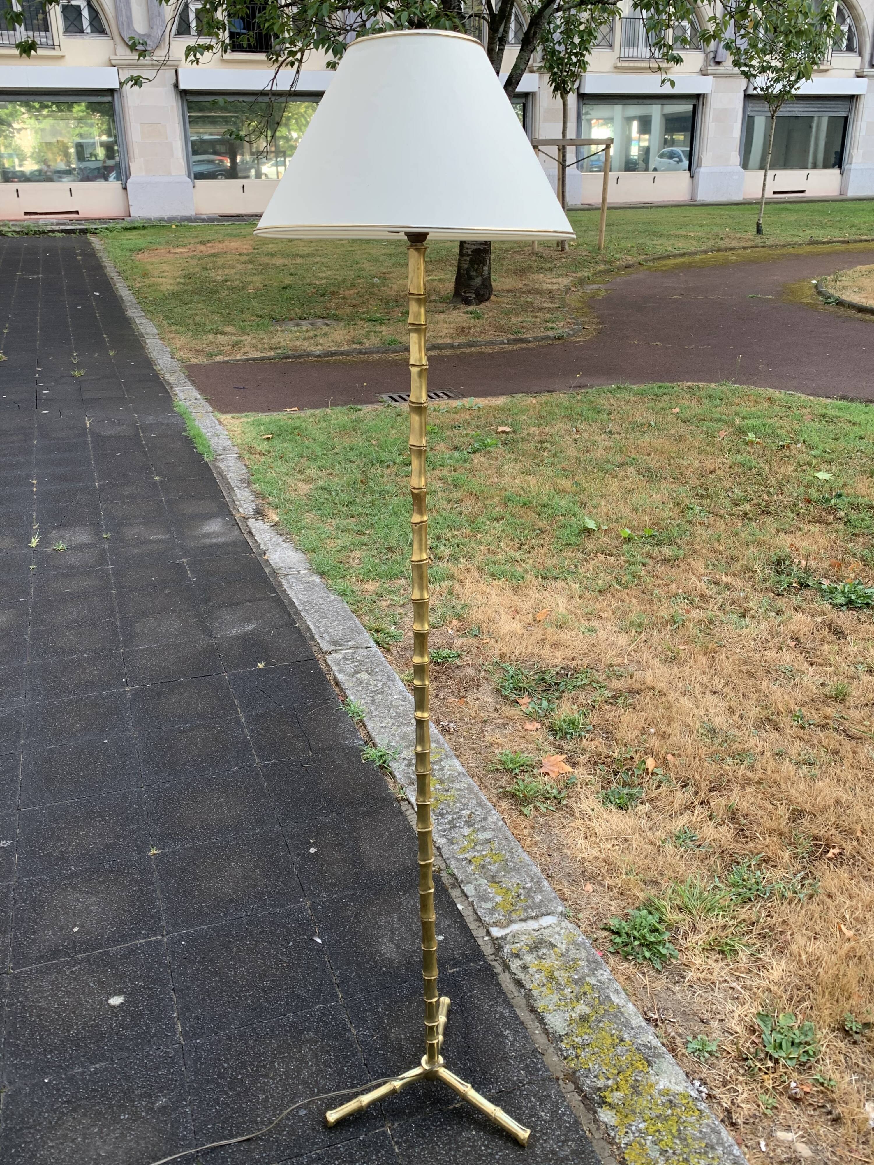 Bamboo bronze  lamp 1950