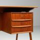 Svend Age Madsen freestanding desk in teak H.P. Hansen Denmark 1960