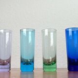 Coloured German shot glasses from the mid-century, 1960s, set of 6.