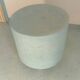 Pastel blue cylindrical coffee table "Tambour" – Artisan design.