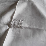 Damassed tablecloth with monogram