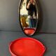 Old oval mirror 30s black wood