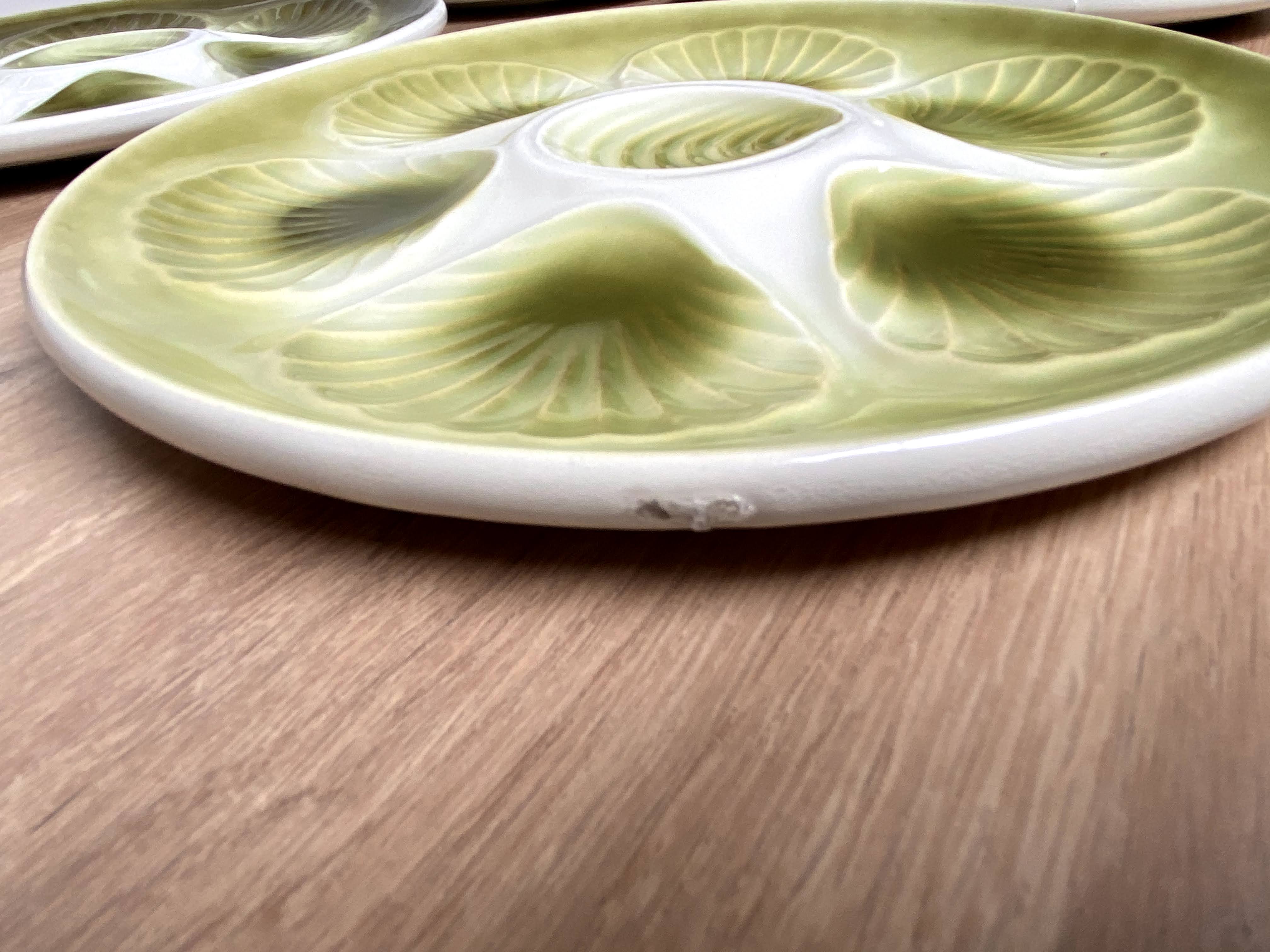 Set of 6 oyster plates in Earthenware Mill of Wolves