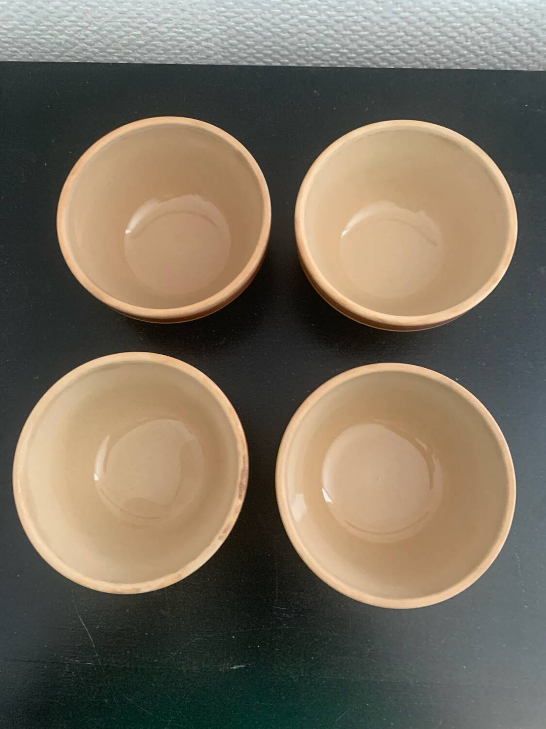 Set of 4 stoneware bowls Gien France