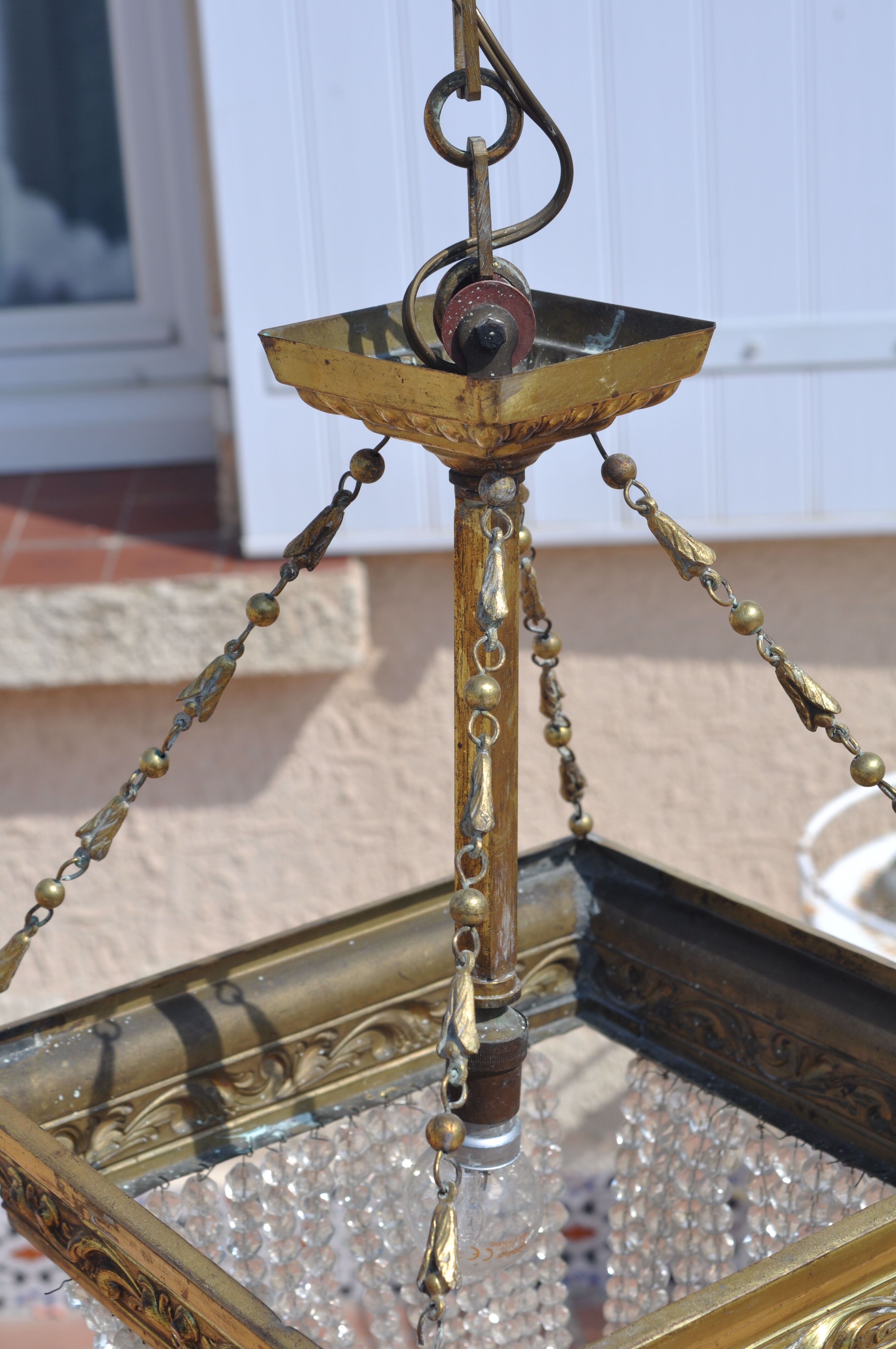 Art deco chandelier with tassels