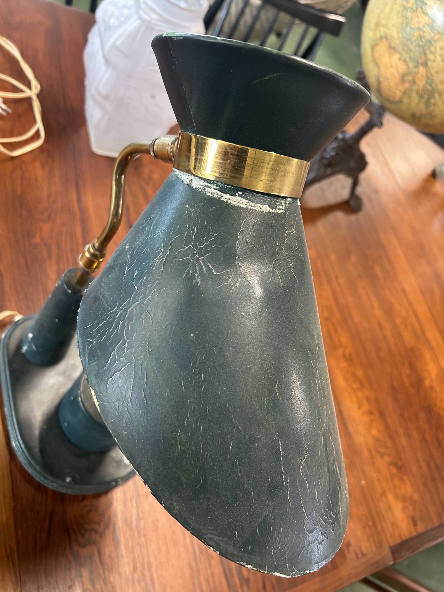 Leather table lamp Jacques Adnet