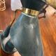 Leather table lamp Jacques Adnet