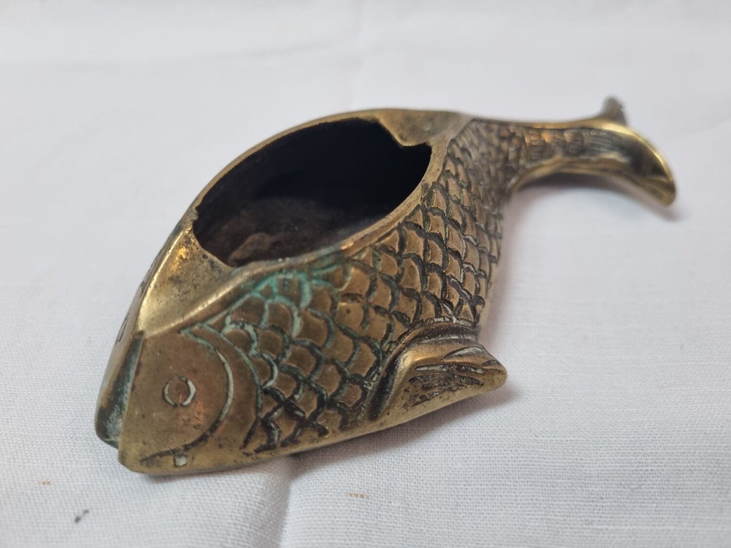 Brass fish ashtray