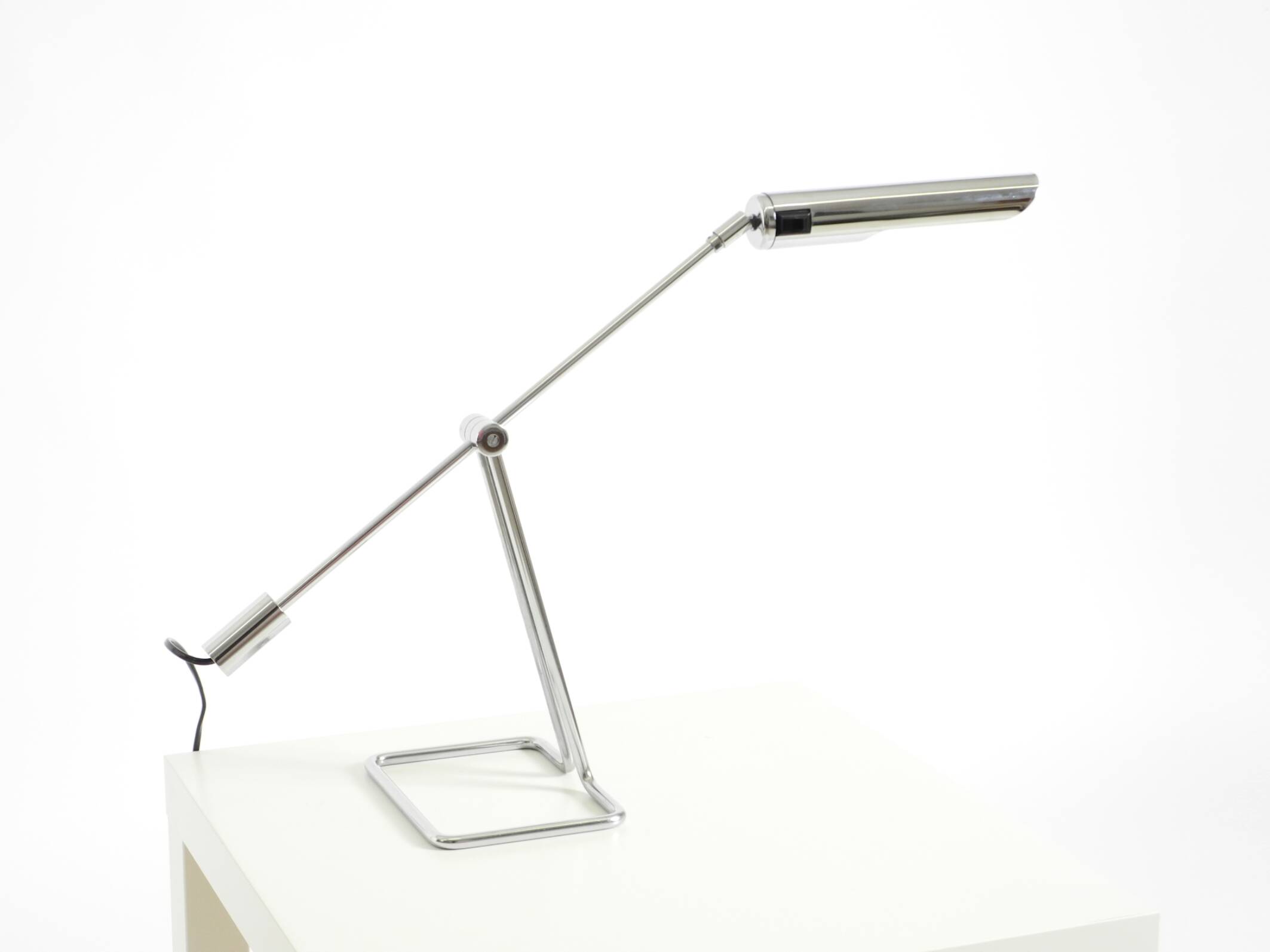 1980s chrome-plated metal table lamp by Abo Randers for IKEA