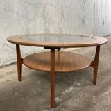 Mid-Century Retro Round Coffee Table by Schreiber 1960s