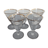 Series of 5 glasses in Martini from the 50/60