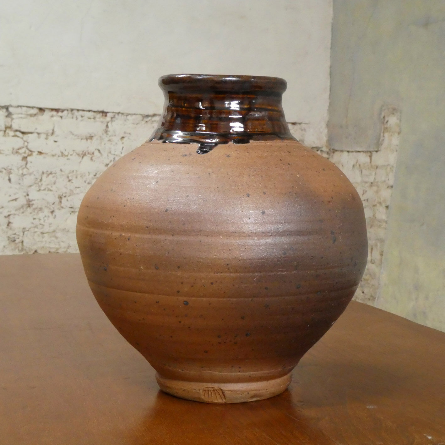 large vase of Pierre Digan partially enamelled