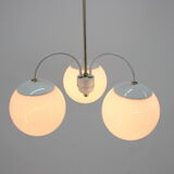 Mid-century white chandelier, Kamenický Šenov, 1970´s.