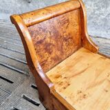 Antique chaise longue daybed Empire style walnut