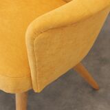 2 armchairs 1970 yellow velvet