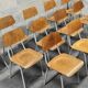 Set of 12 metal and wood school chairs Czechoslovakia Kovona