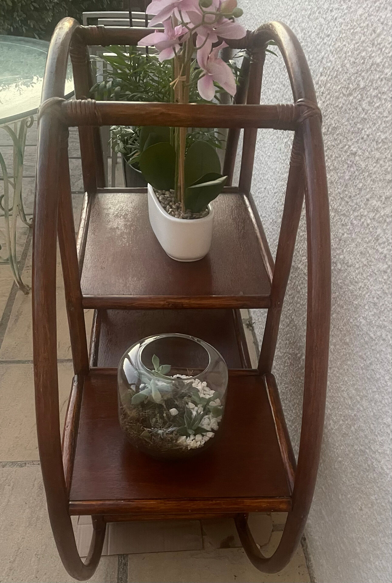 Vintage rattan shelf