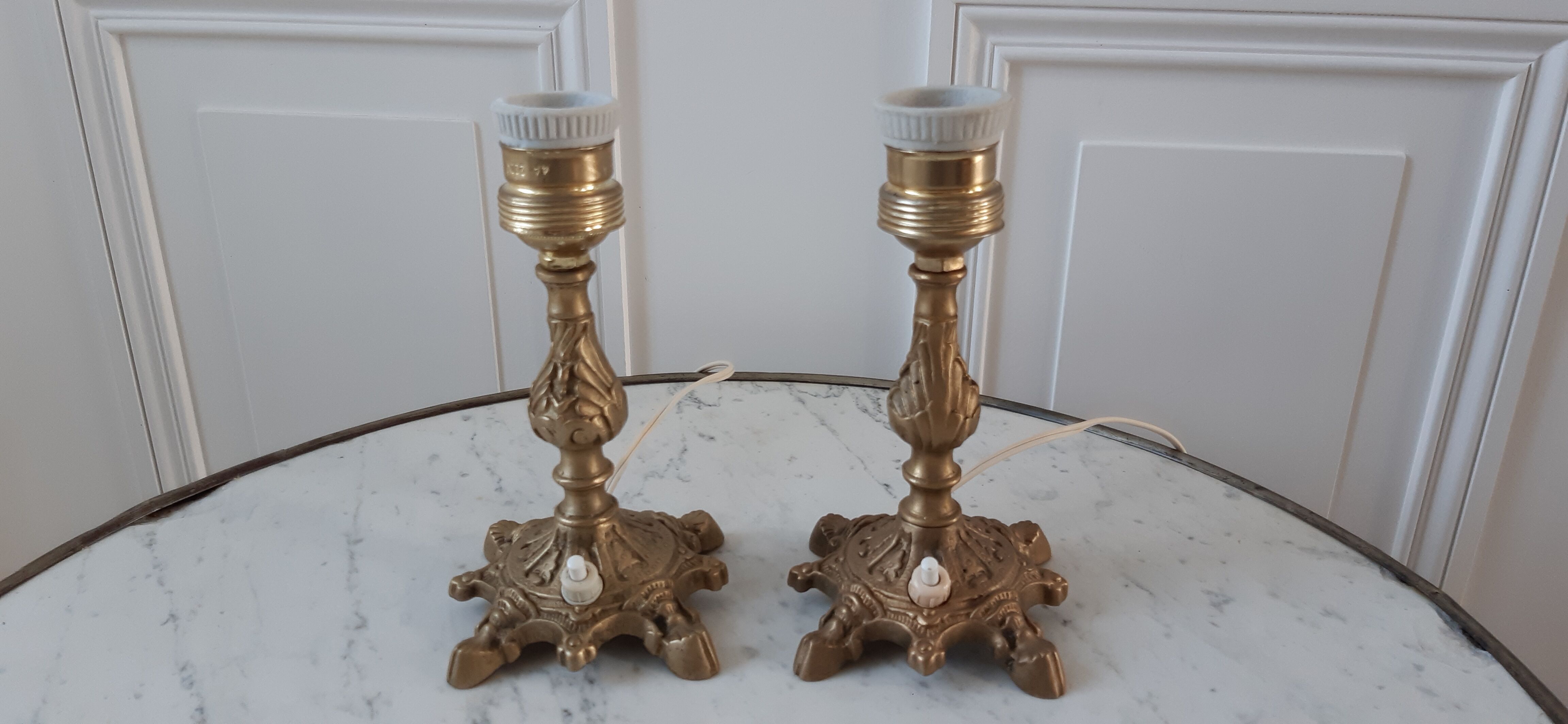 Pair of brass lamp 30-40s