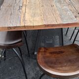 Adjustable dining table set and bar stools