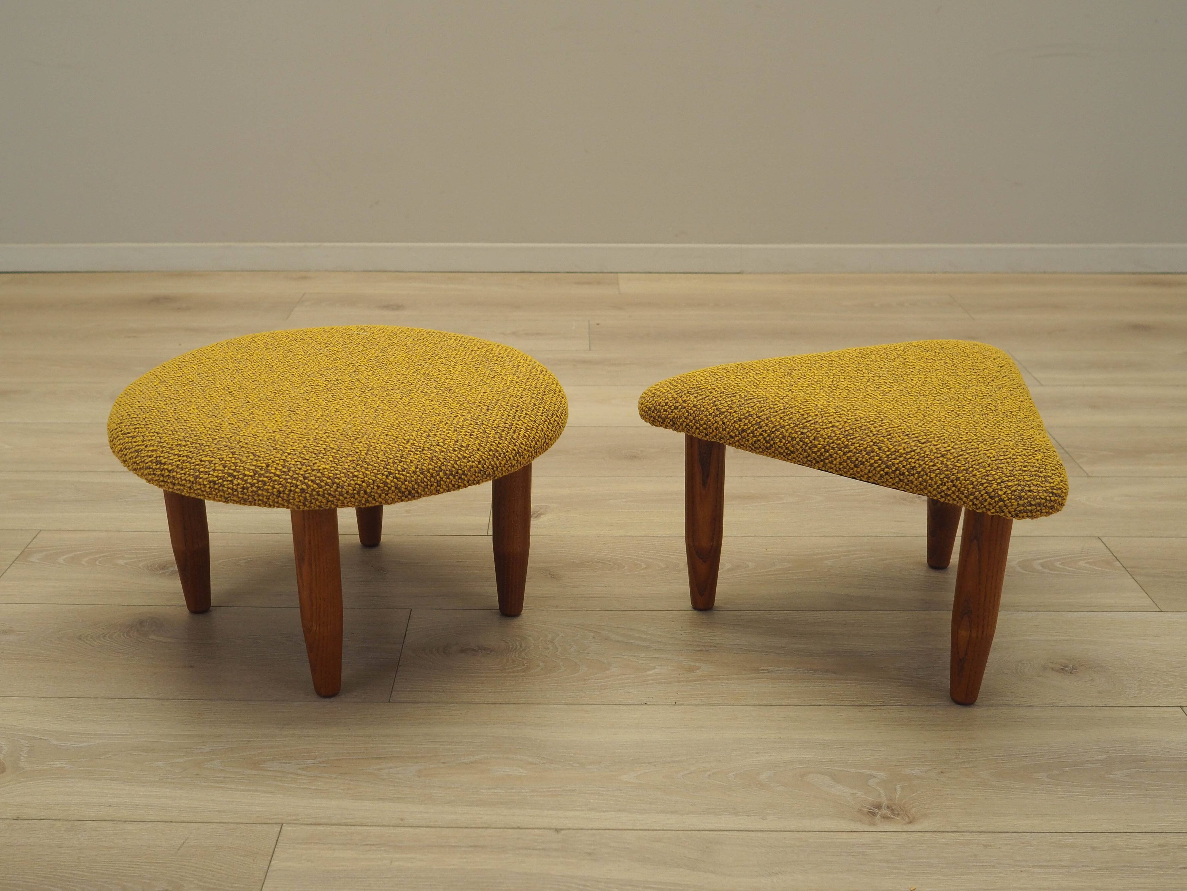 Set of two mustard footstools, Danish design, 1990s, production: Denmark