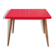 Vintage bistro table, wooden table and red formica feet compass, kitchen, countryside