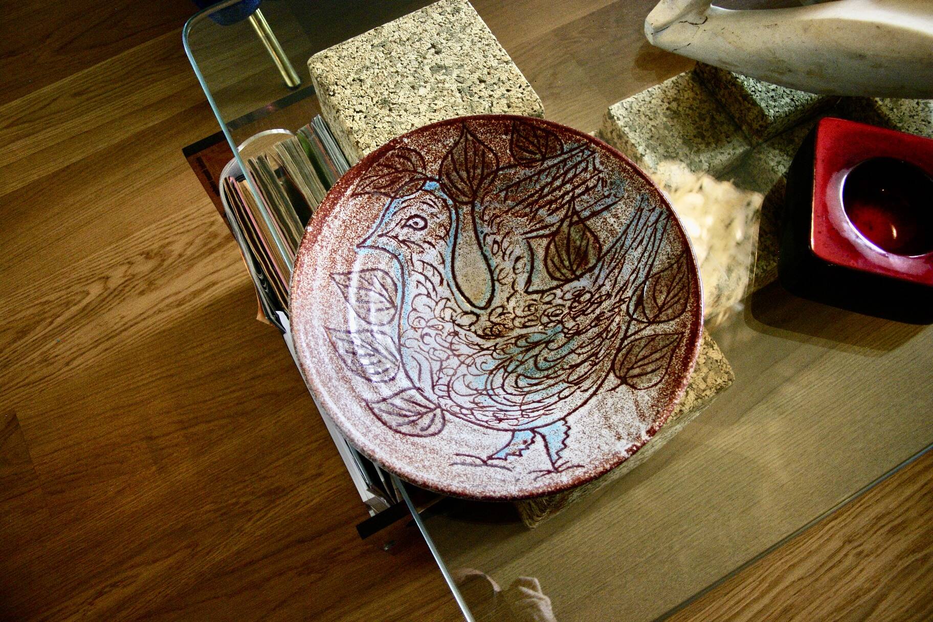 Large vintage ceramic 1950 signed accolay