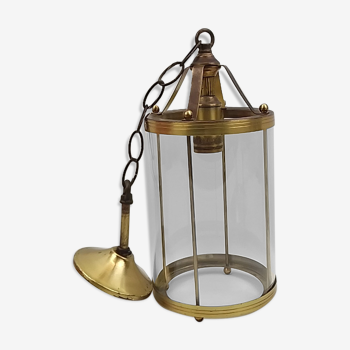 Cylindrical suspension in brass and glass 30 cm