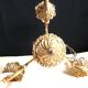 Bronze chandelier, 3-arm bronze pendant light, living room light.