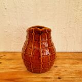 Vintage Saint Clément jug with a caramel checkered design.