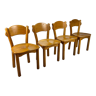 Set of 4 modernist oak dining chairs, 1960s