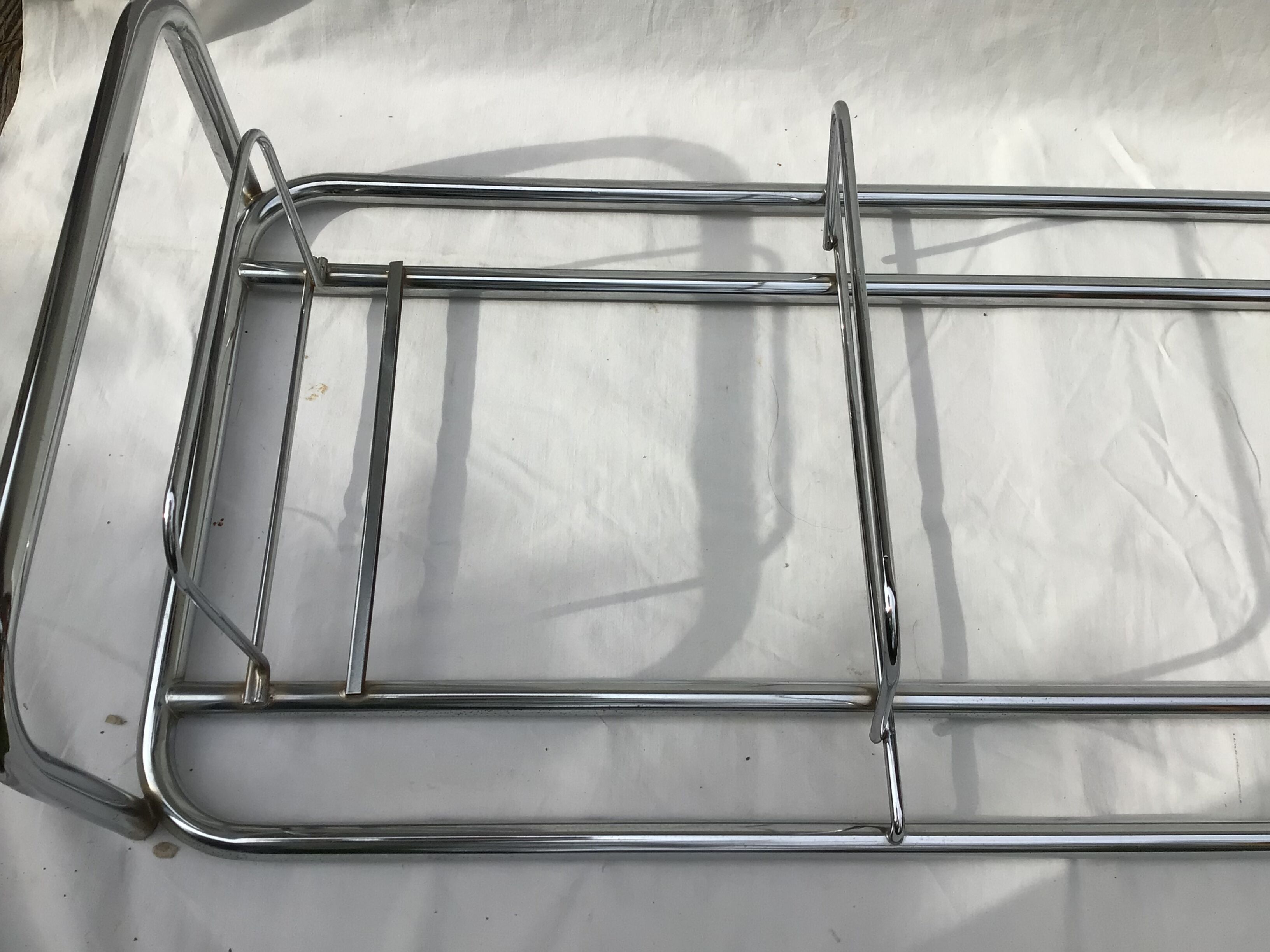 Chrome tubular cloakroom coat rack