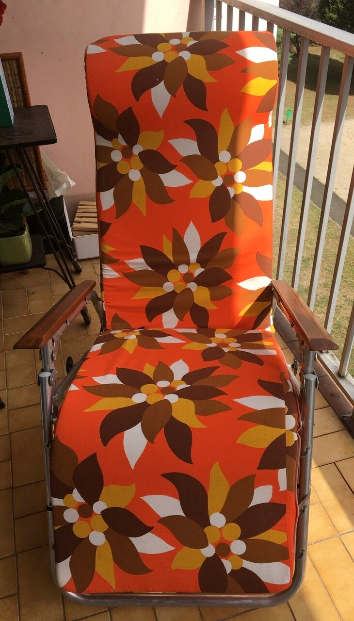 Outdoor lounge chair, vintage retro, 70s