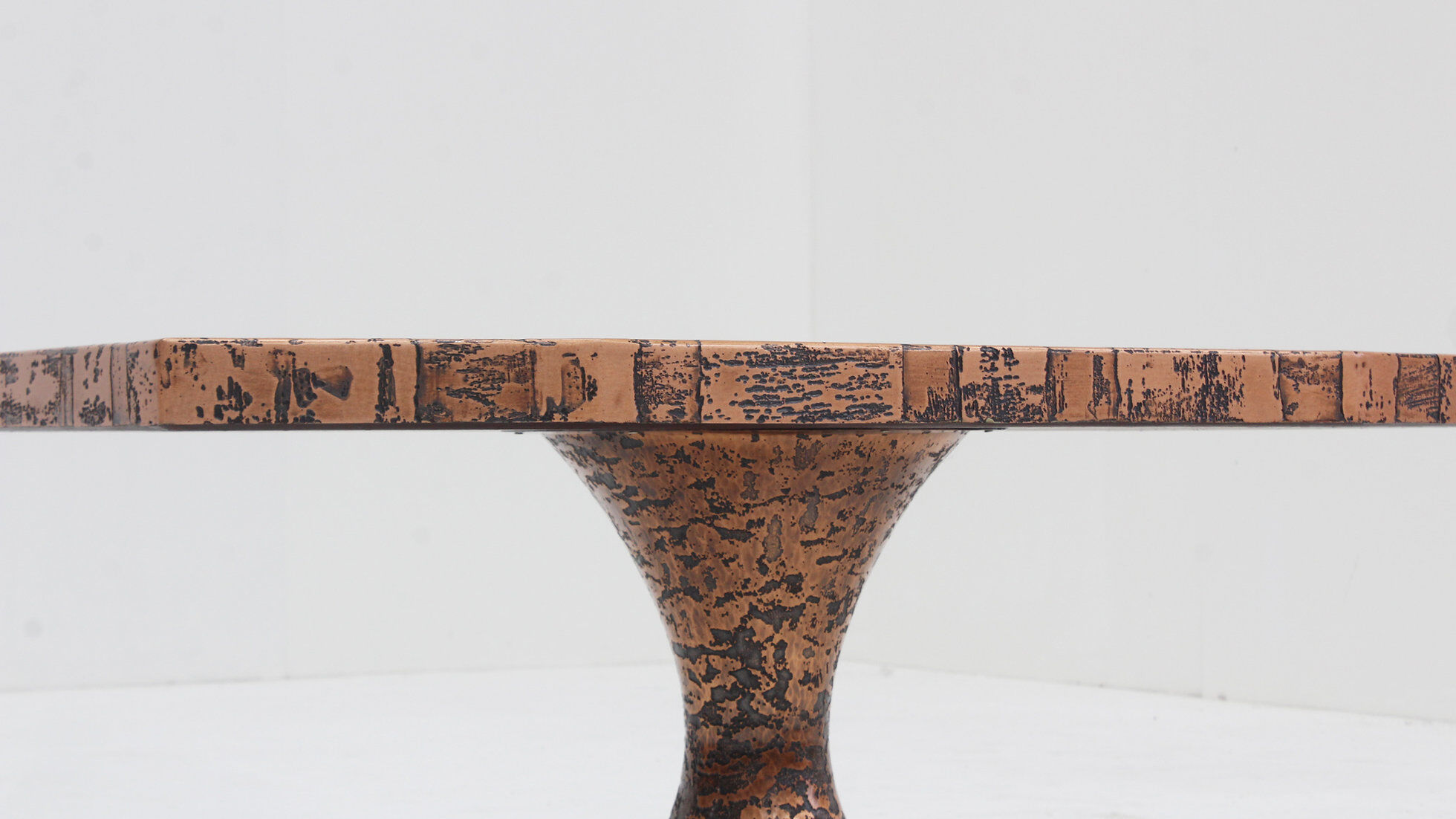 Vintage mid century brutalist copper coffee table 1970s