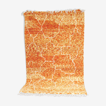Tapis beni ouarain orange "zaio" 235 x 150