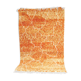 Tapis beni ouarain orange "zaio" 235 x 150