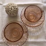pink glass cups